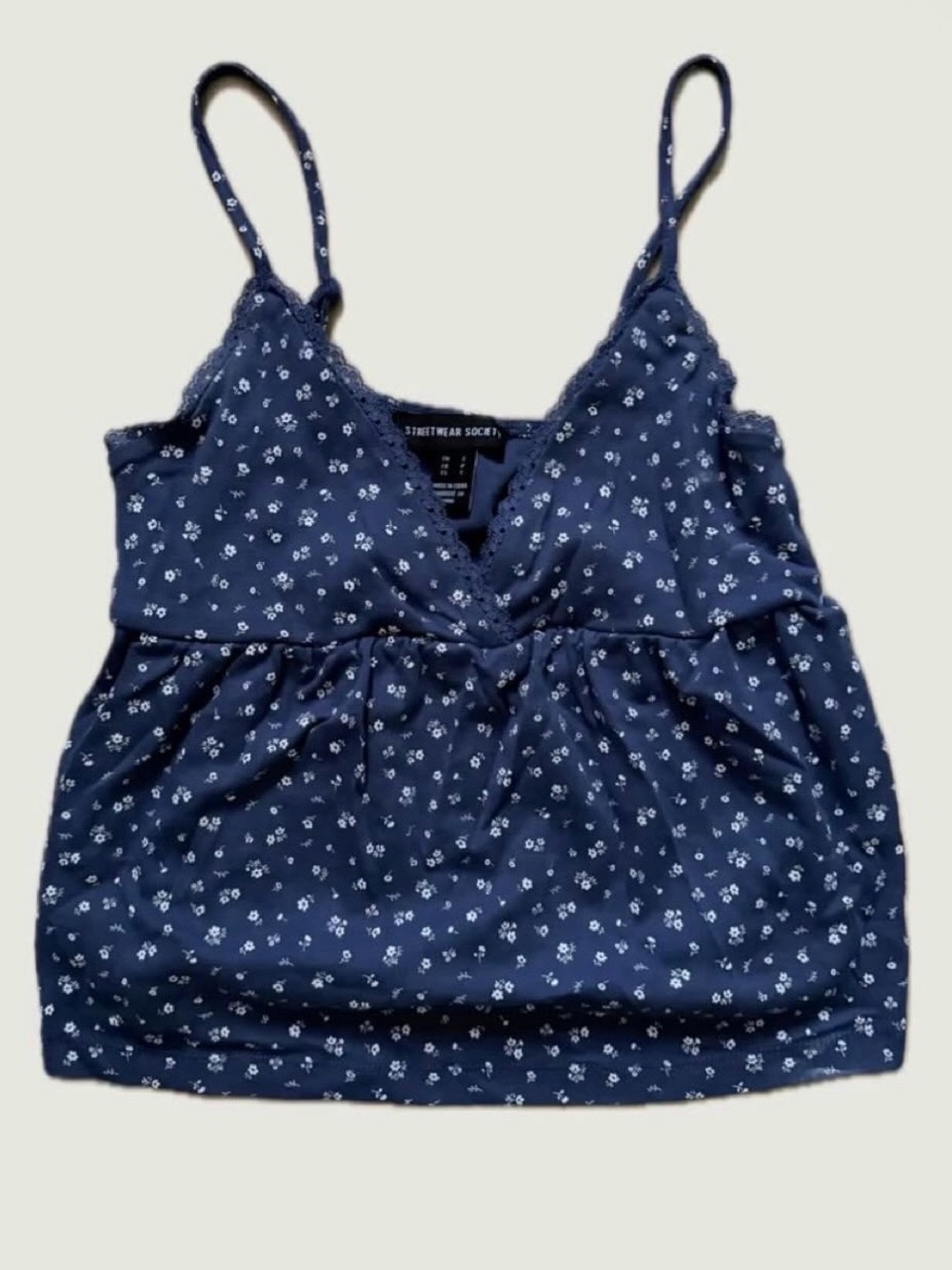 Charlotte Russe Navy Floral Wrap Cami